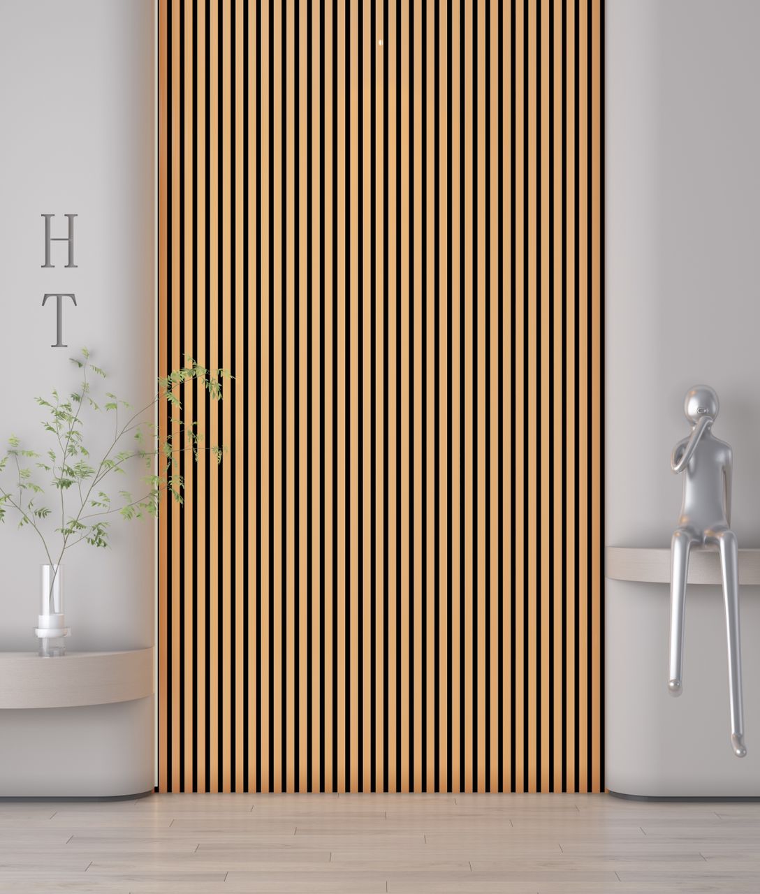 DELUX Akustični leseni paneli 240x60 cm - Hrast - Minu.si